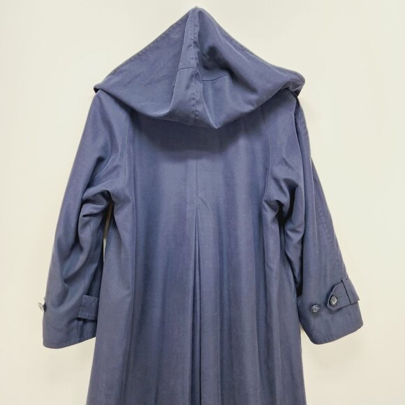 SOPHISTICATE PETITE  Navy Blue Thermal Double-Breasted Trench Coat Size 0 Womens - Picture 12 of 14